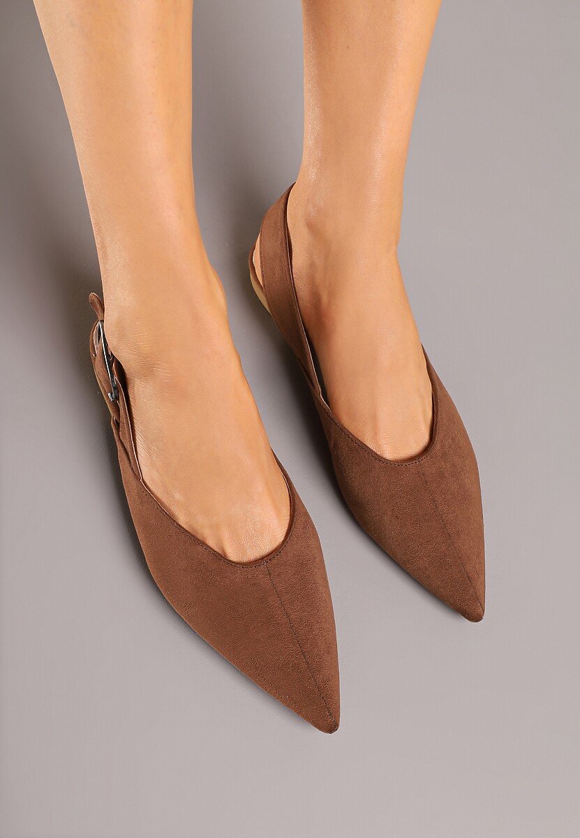 Jasnobrązowe Sandały Vices Typu Slingback z Wkładką ze Skóry Naturalnej Rallora