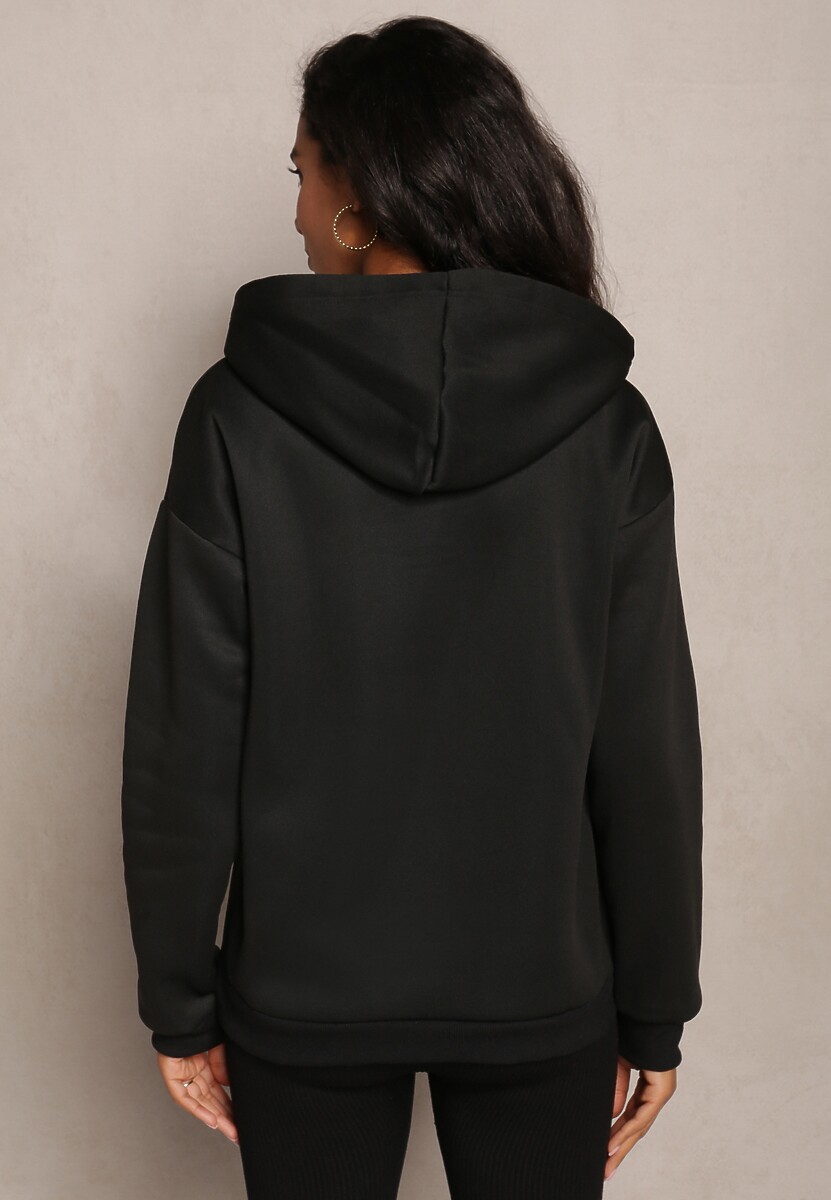 Czarna Wsuwana Bluza z Kapturem Masuze