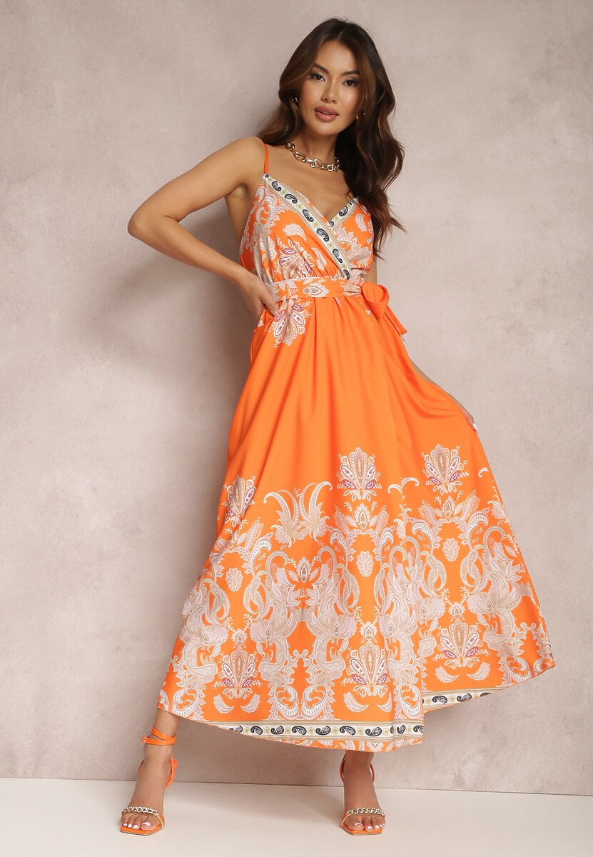 Pomarańczowa Sukienka Tryphica