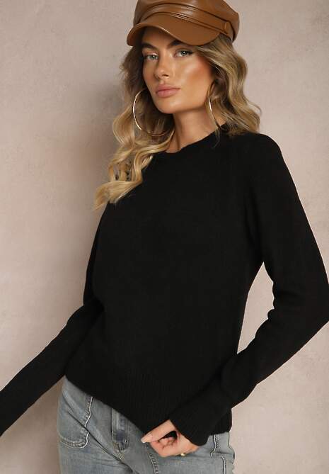 Czarny Klasyczny Sweter Porttina