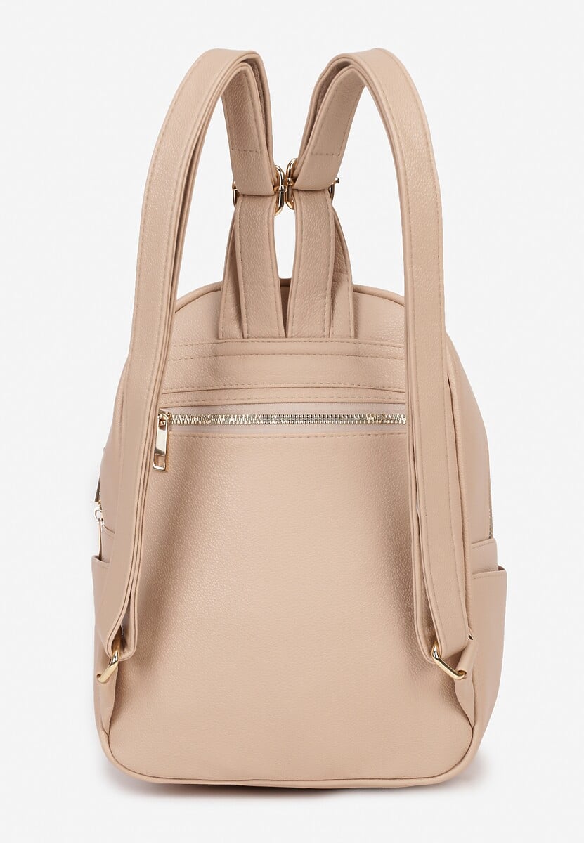 Beżowy Plecak z Ozdobnym Pikowaniem na Szelkach Verrilla