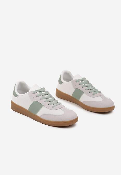 Biało-Zielone Sneakersy Tenisówki w Kultowym Stylu Neolithaen