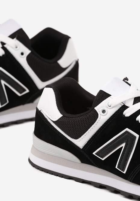 Czarno-Białe Sneakersy Ozdobione Geometrycznym Motywem Rilenessa