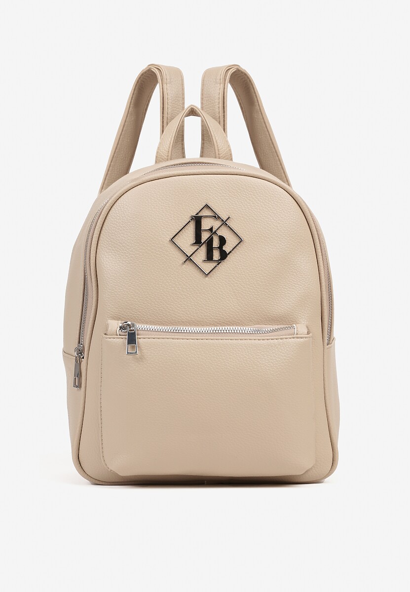 Szary Casualowy Plecak z Metalicznym Zdobieniem Paseniela