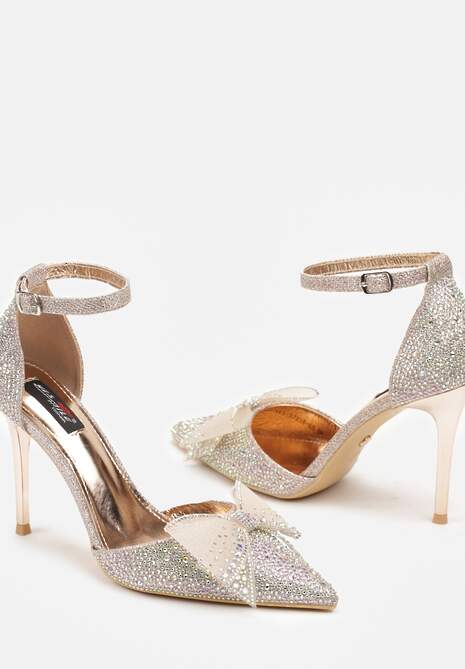 Szampańskie Cyrkoniowe Szpilki z Ozdobną Kokardą Tennelea