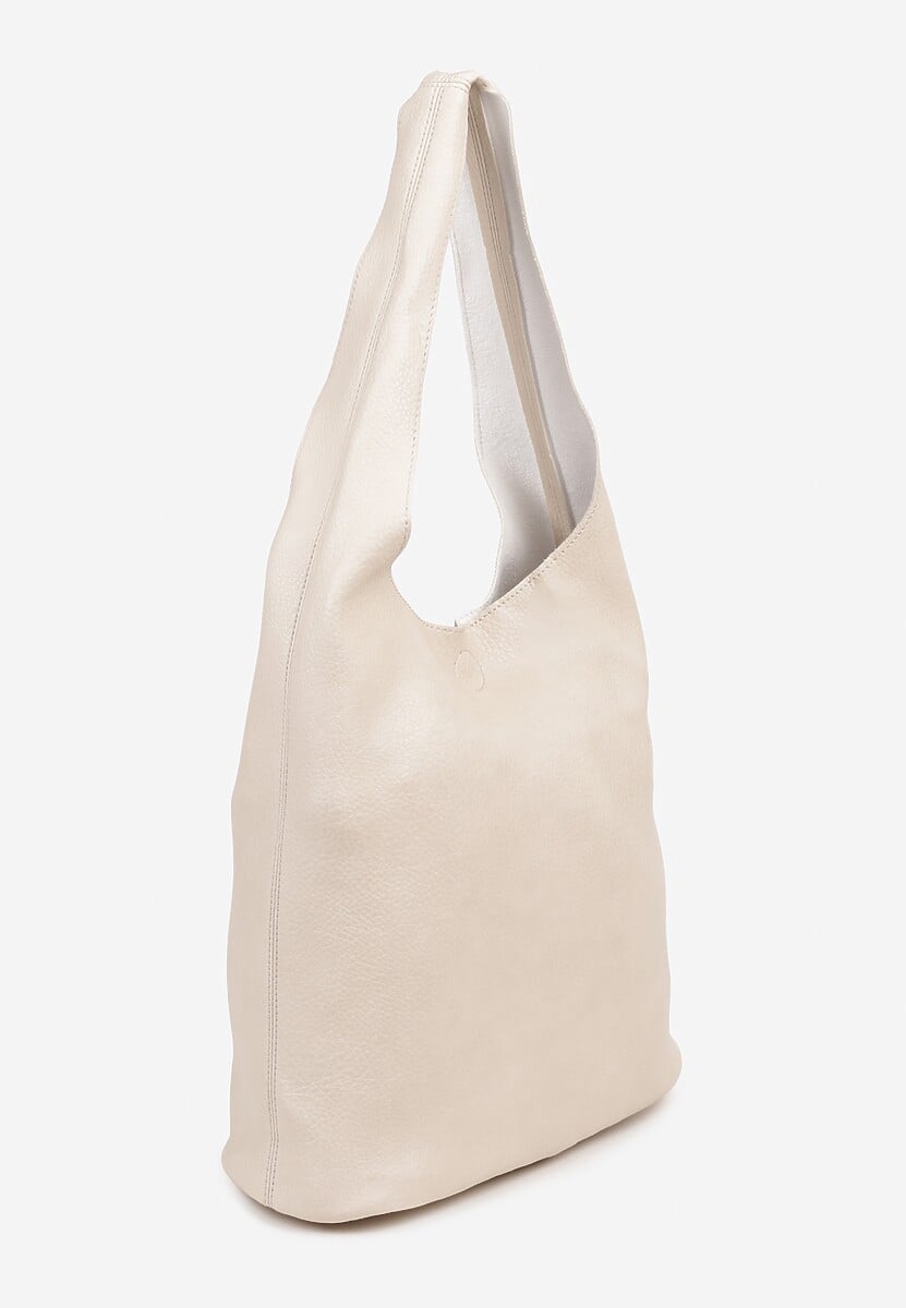 Beżowa Torebka z Saszetką i Metaliczną Ozdobą Tenarae