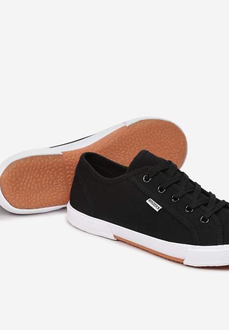 Czarne Tenisówki Zdobione Przeszyciami Rhaerose