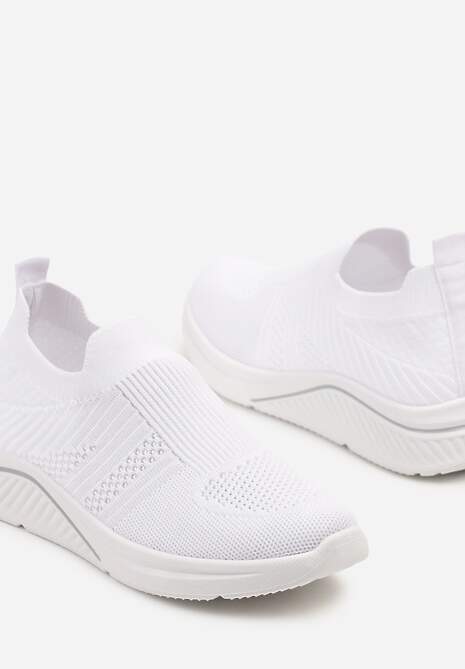 Białe Siateczkowe Buty Sportowe Sneakersy o Wsuwanym Fasonie Niltewi