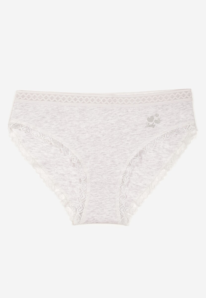 Czerwone Majtki z Bawełny o Kroju Fig z Ozdobną Koronką Talivina