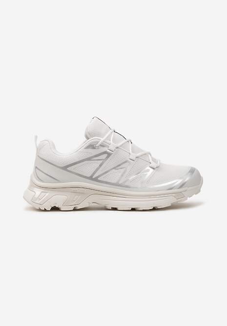 Biało-Srebrne Sneakersy z Ozdobnymi Wstawkami i Ściąganą Gumką Aineri