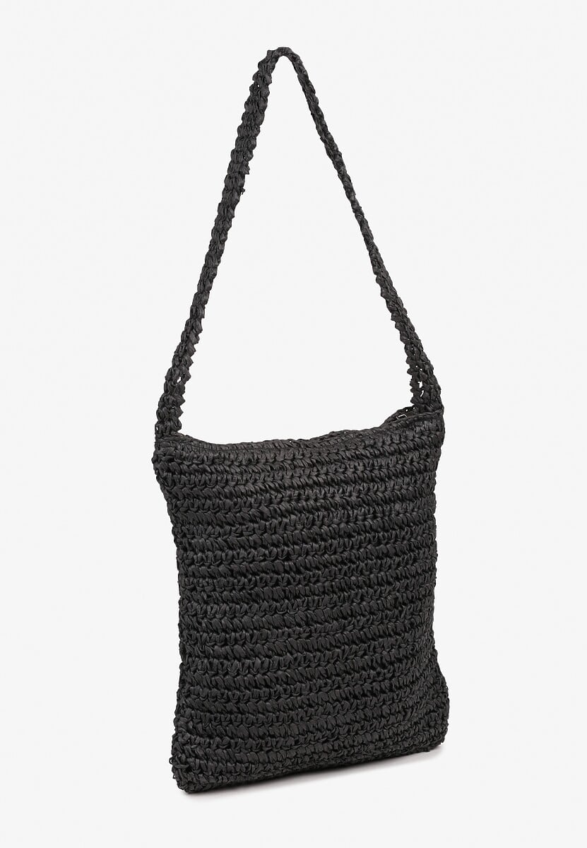 Czarna Torebka o Okrągłym Kształcie Ozdobiona Frędzlami Odisse