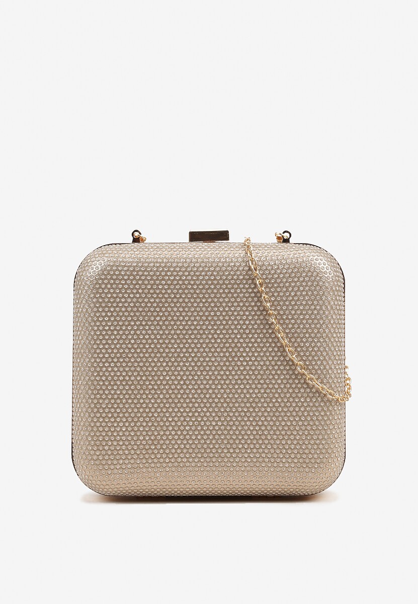 Szara Cyrkoniowa Torebka Kopertówka z Dodatkowym Łańcuszkiem Realessa