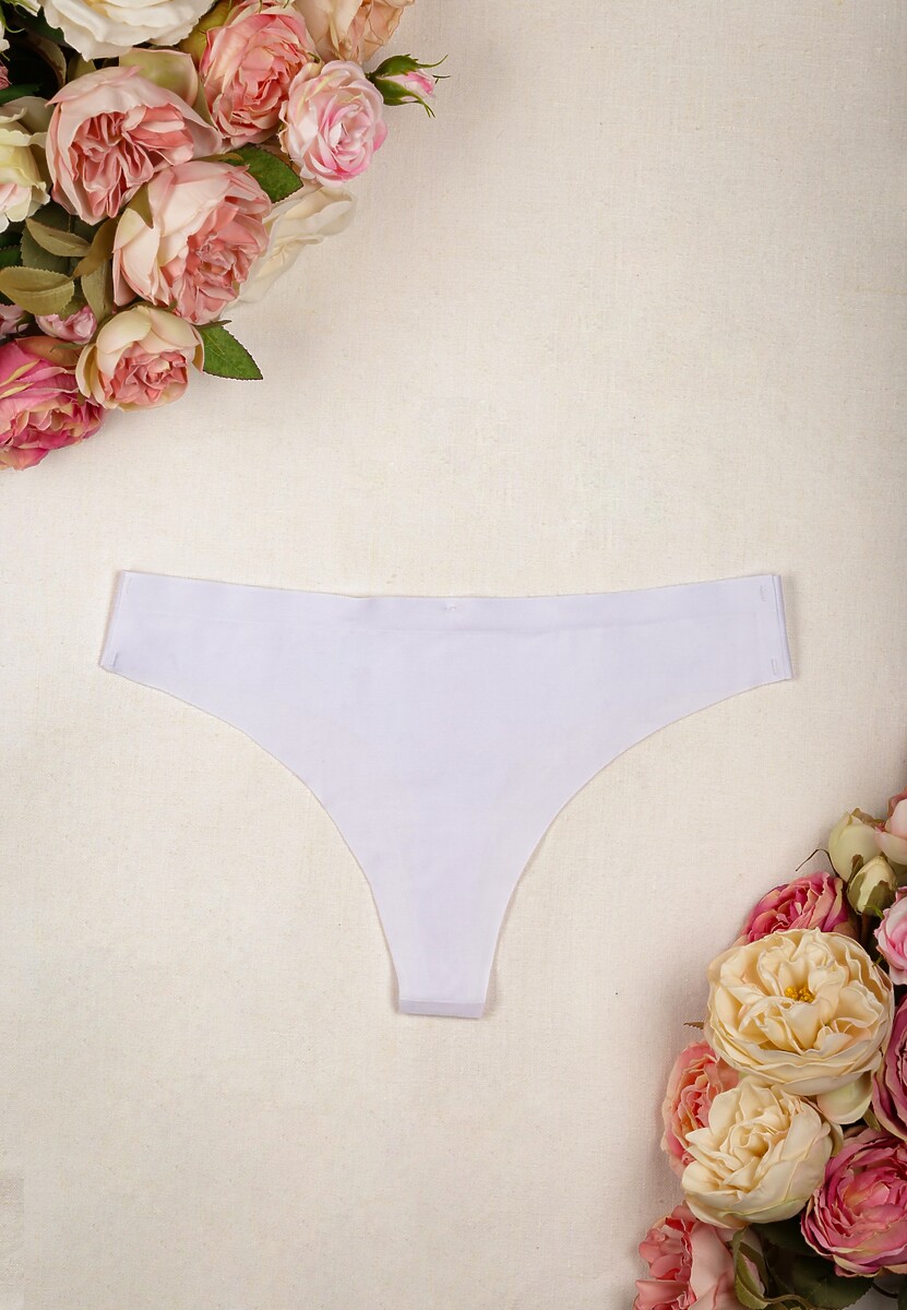 Białe Majtki Bezszwowe Stringi Genevra