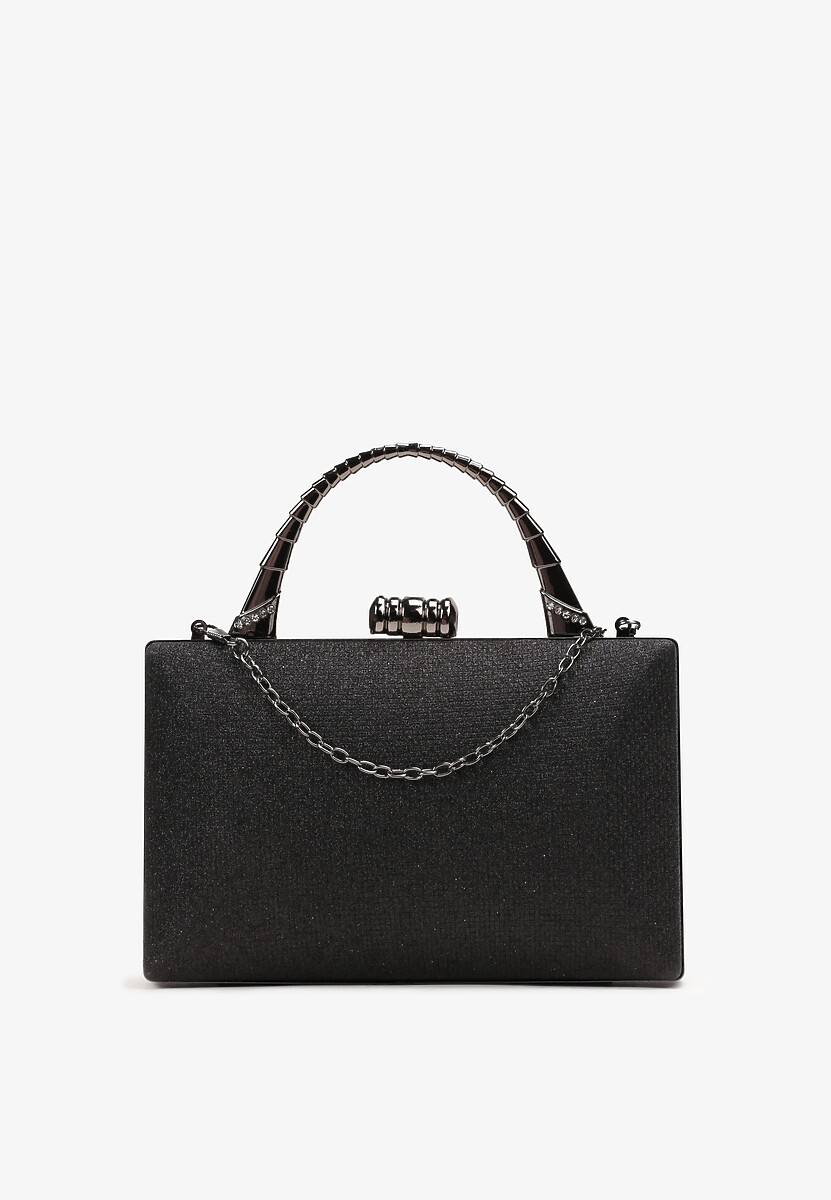 Srebrna Brokatowa Torebka Kopertówka na Łańcuszku Braida