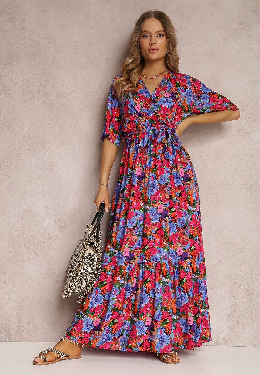 Fuksjowa Sukienka z Wiskozy Lylian