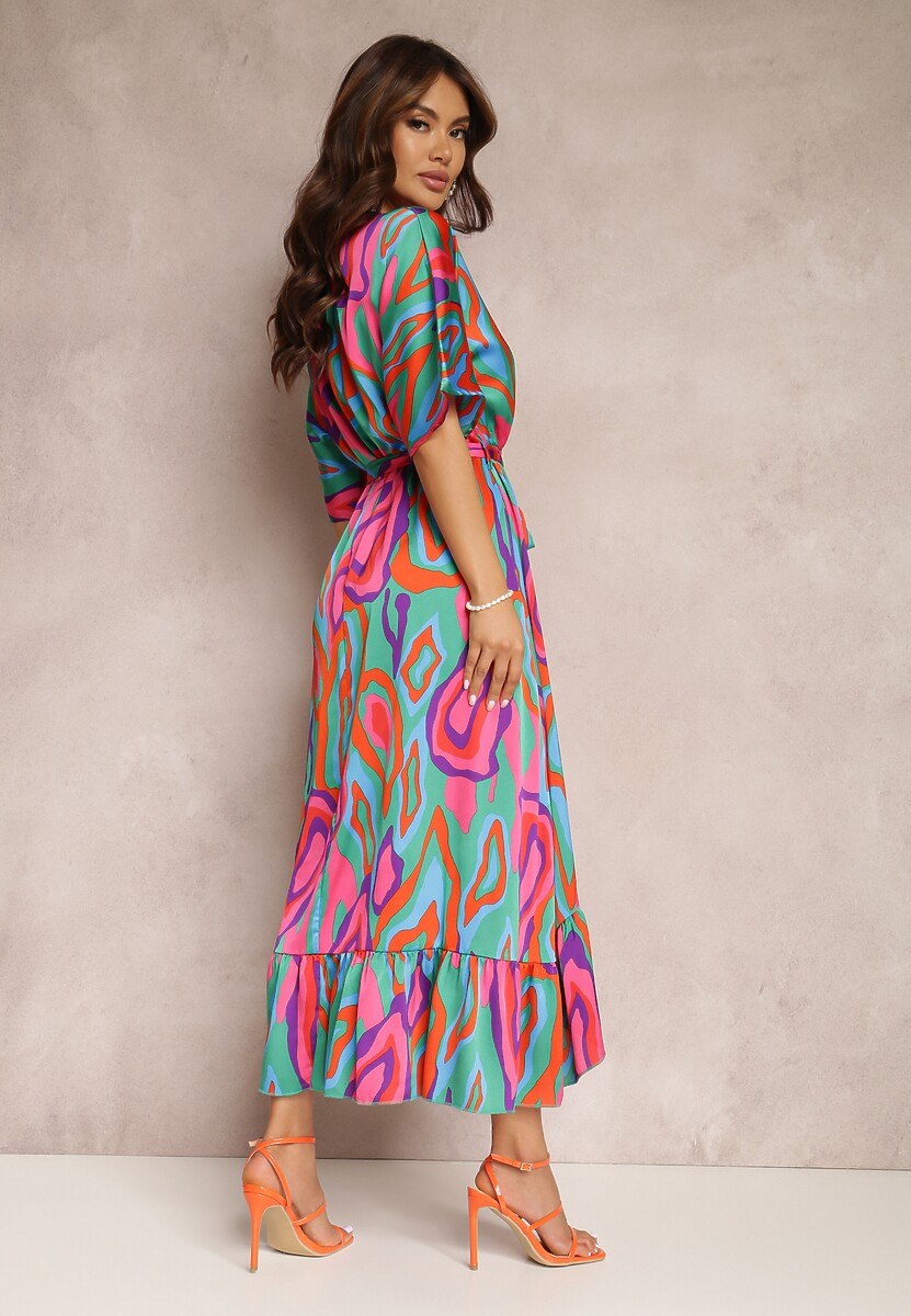 Zielono-Różowa Sukienka Telepholis