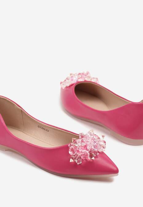 Czerwone Balerinki z Ozdobnymi Kryształkami Vevorisa