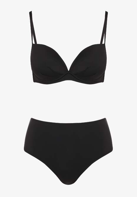 Czarne Basicowe Bikini Biustonosz i Majtki Figi Natonea