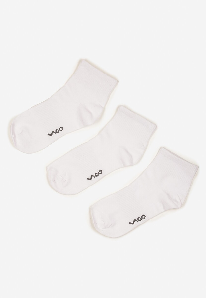 Białe Skarpety z Bawełny za Kostkę z Napisem Folerina