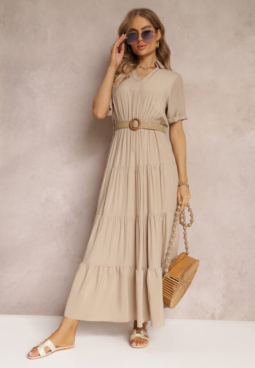 Beżowa Sukienka Pelletier