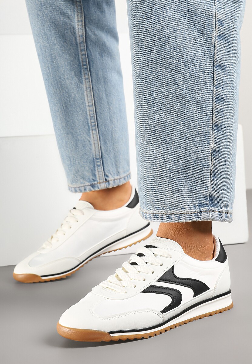 Białe Sneakersy Tenisówki z Przeszyciami Julioria