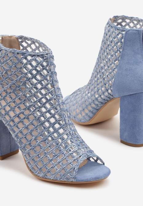 Niebieskie Siateczkowe Botki Vices na Słupku Sovhira
