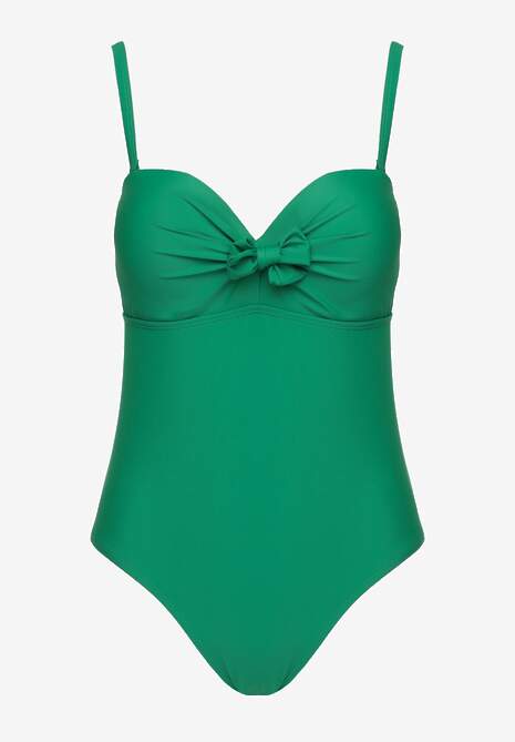 Ciemnozielony Strój Kąpielowy z Ozdobnym Wiązaniem Temelea
