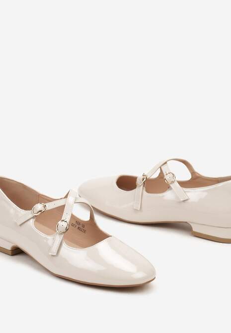 Białe Lakierowana Czółenka Verianas