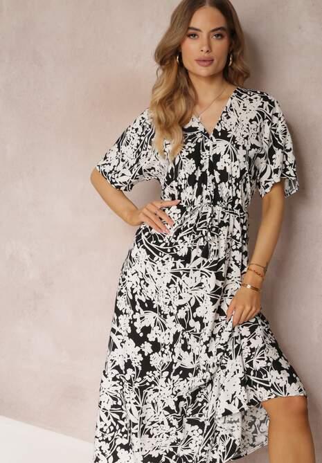 Czarno-Biała Sukienka Humina