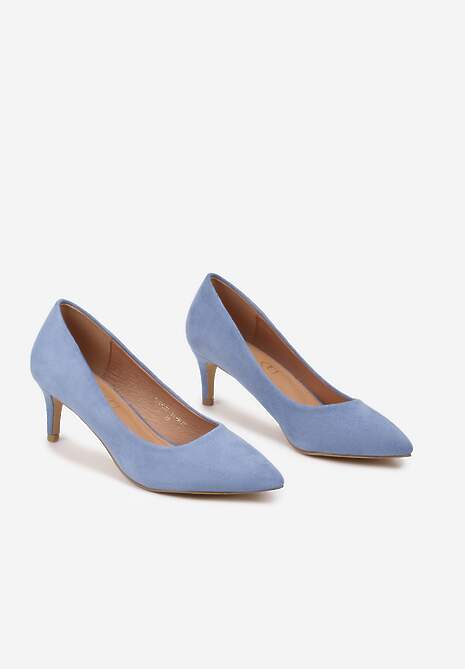 Jasnoniebieskie Czółenka Vices na Szpilce w Klasycznym Stylu Savora