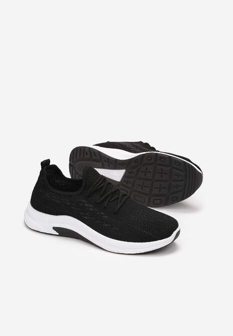 Czarne Siateczkowe Buty Sportowe na Piankowej Podeszwie Linidas