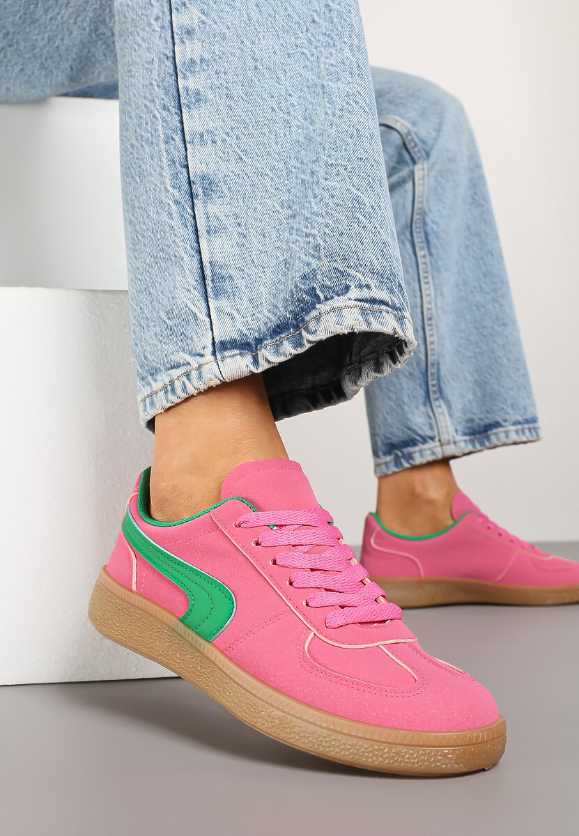 Beżowe Casualowe Sneakersy Typu Kultowe Tenisówki Ablerri