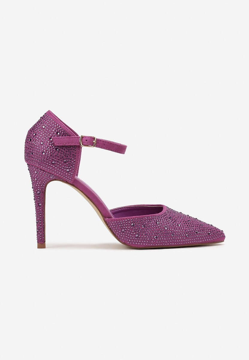 Fioletowe Szpilki w Cyrkonie ze Szpiczastym Noskiem Loira