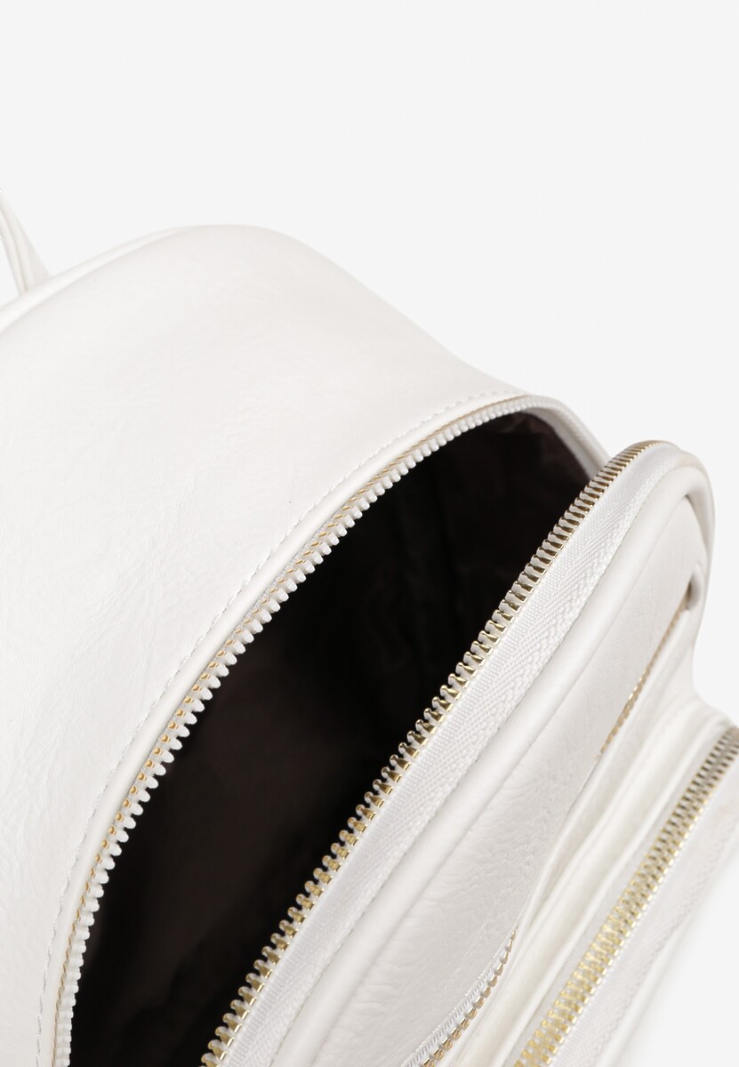 Biały Plecak z Ozdobnymi Suwakami Baniellea