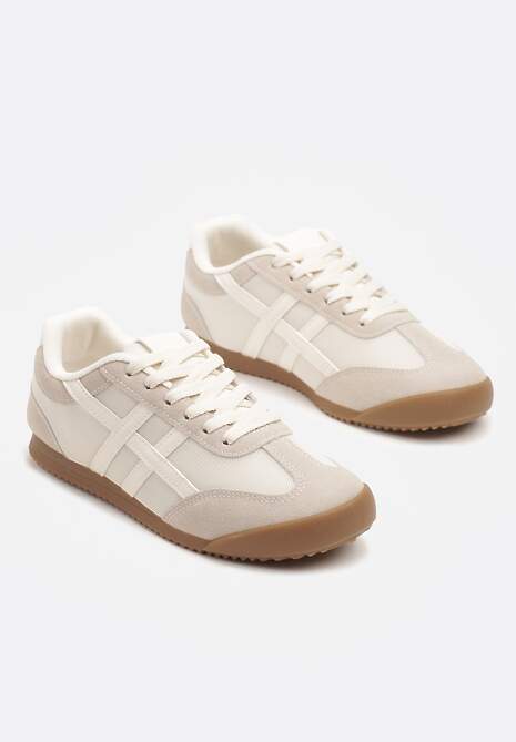 Beżowe Sneakersy Typu Klasyczne Tenisówki Isnnoria