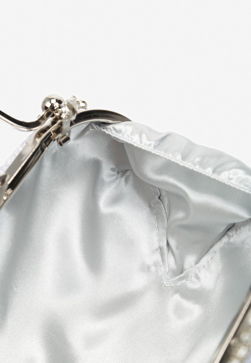 Srebrna Połyskująca Torebka Kopertówka z Brokatem Olizja