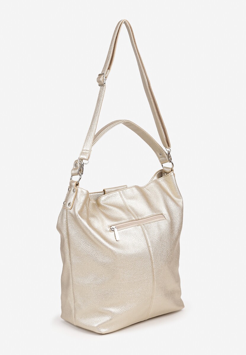 Złota Torebka Hobo z Regulowanym Paskiem Crossbody Tenovesa