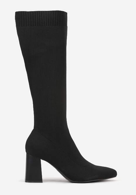 Czarne Skarpetkowe Kozaki VICES na Słupkowym Obcasie Ralles