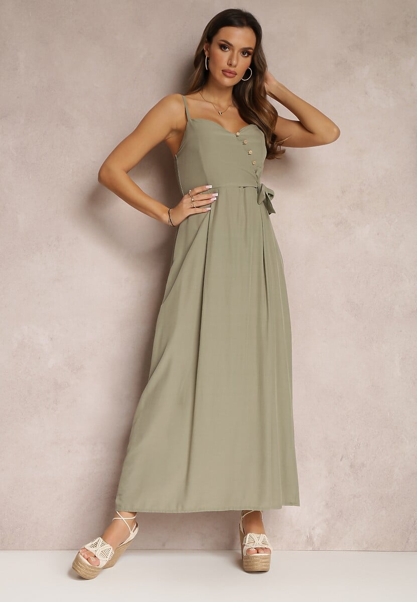 Ciemnozielona Sukienka Pallepheu