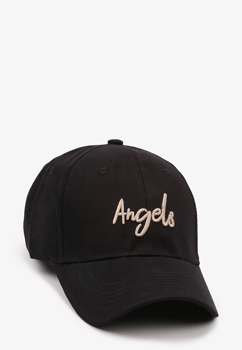 Czarna Bawełniana Czapka z Daszkiem z Haftowanym Napisem Reivessae