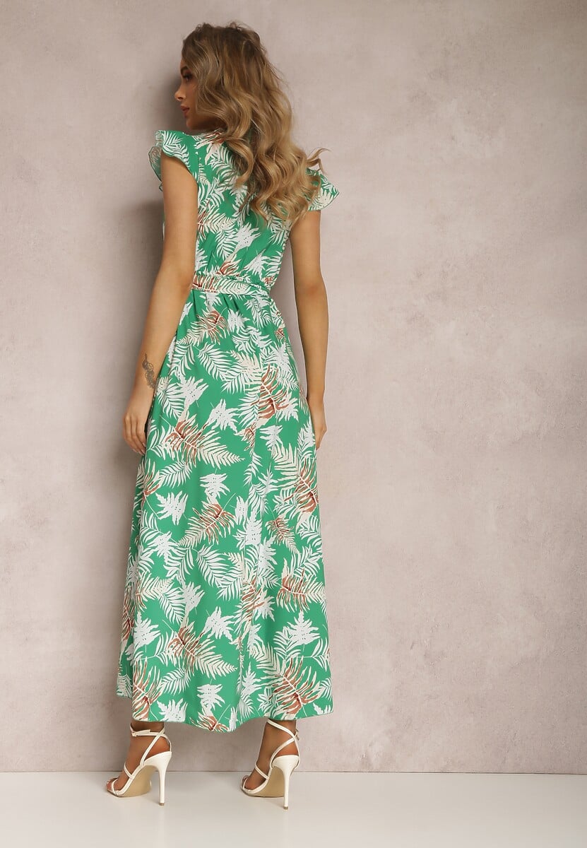 Zielona Sukienka z Paskiem Helomeda
