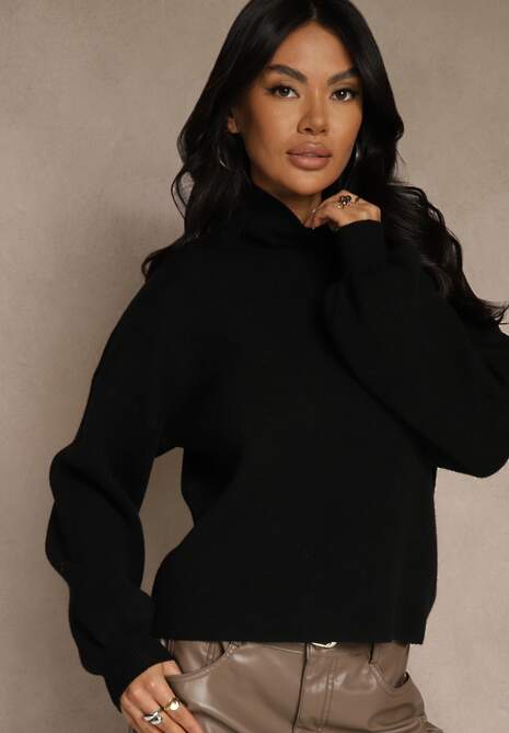 Czarny Golf Ozdobiony Ściągaczami Wedena