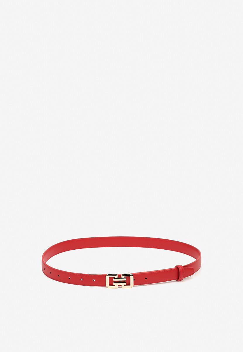 Jasnobrązowy Pasek Ozdobiony Klamrą o Geometrycznym Kształcie Vefia