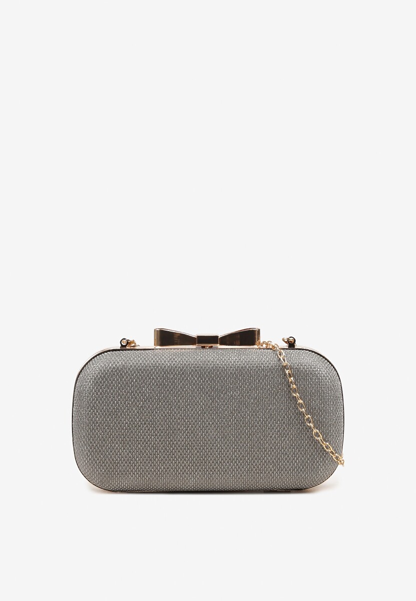 Czarna Torebka Kopertówka z Dodatkowym Łańcuszkiem i Metalicznym Zapięciem Grireia