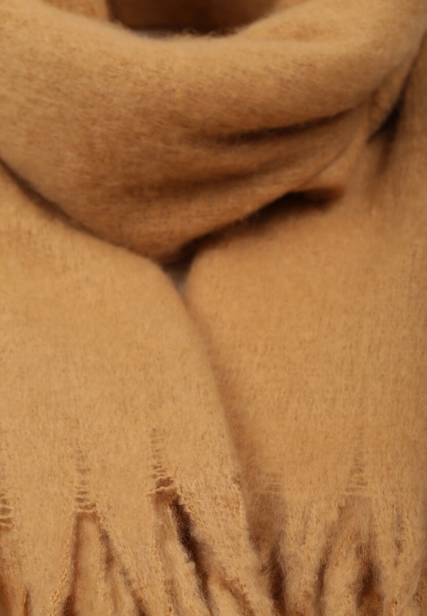 Jasnobrązowy Szalik Ozdobiony Frędzlami Owedela