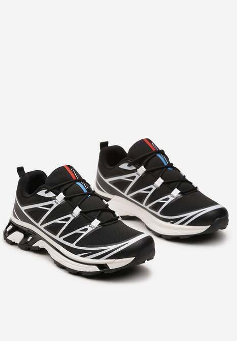 Czarne Sneakersy z Ozdobnymi Wstawkami i Ściąganą Gumką Aineri