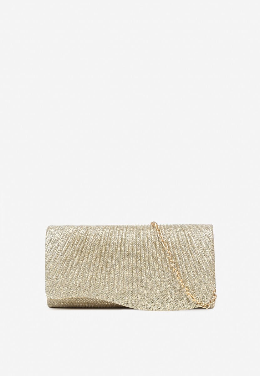 Złota Torebka Ozdobiona Metaliczną Nicią Lidisse