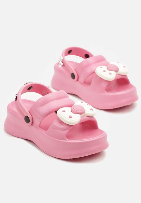 Różowe Piankowe Klapki z Ozdobnymi Aplikacjami i Paskiem na Piętę Arvisan
