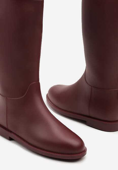 Bordowe Stylowe Kalosze w Stylu Oficerek Nelreia