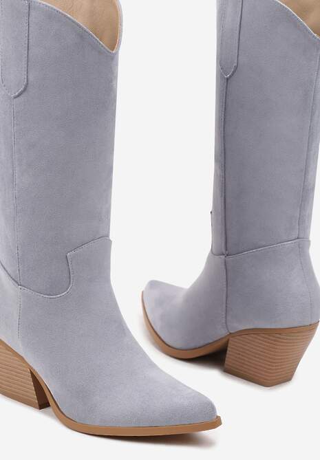 Niebieskie Kozaki na Stożku w Stylu Kowbojek Naures